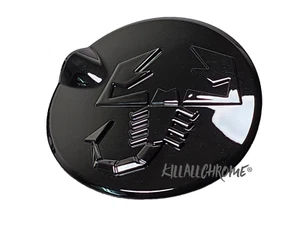 ABARTH NEW GLOSS BLACK 3D PETROL GAS FUEL CAP COVER TRIM 500 595 SCORPION UK - Picture 1 of 5
