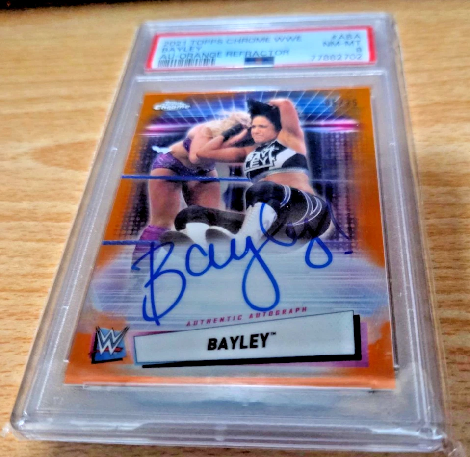Bayley 2021 Topps Chrome Orange Refractor Autograph (#d 5/25) PSA 8 NM-MT - Image 1 of 1