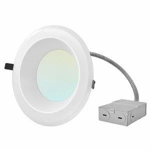 Luxrite 8 Inch Commercial LED Recessed Light with J-Box 4 Color Selectable - Picture 1 of 8