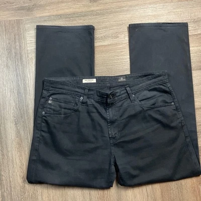 Pantalones de mezclilla de pierna recta AG Adriano Goldschmied The Protège para hombre 36x30 negros preppy Foto 1 de 4