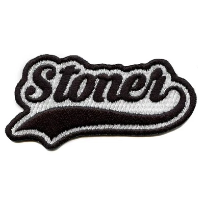 Stoner Script Patch Weed Lover Embroidered Iron On - Image 1 of 2