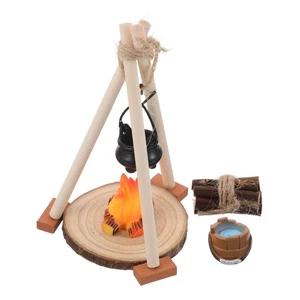 Mini falò ornamenti casa delle bambole accessorio fuoco da campeggio mobili da campeggio - Foto 1 di 12