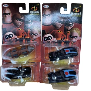 Jakks Pacific Disney Pixar Incredibles Car Set Long Card New Action Vehicle Lot - Picture 1 of 10