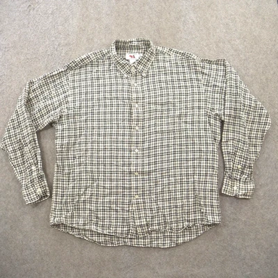 Armani Exchange Shirt Mens Extra Large Black Gray Linen Button Up - Image 1 of 4