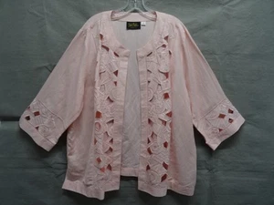 Chaqueta Bob Mackie para mujer 2X bordada frente abierto usable arte recorte geométrico - Imagen 1 de 10