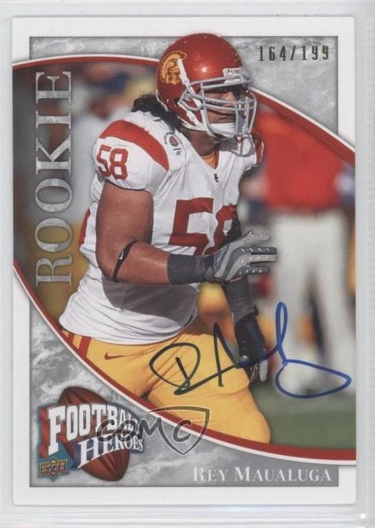 2009 Upper Deck Football Heroes Silver /199 Rey Maualuga #173 Rookie Auto RC - Image 1 of 2