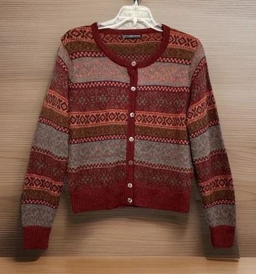 Peruvian Connection Cardigan Fair Isle Large Alpaca Wool Heritage - Image 1 of 4