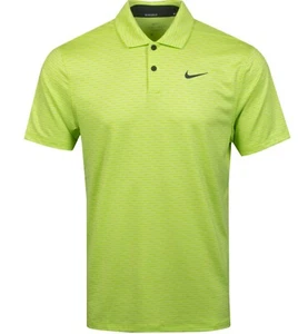 Nike Dri Fit Vapor Stripe Green Golf Polo CU9800 389 Volt Green Size SMALL $65 - Picture 1 of 5