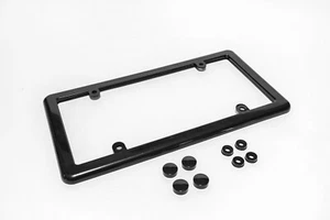 Marco universal negro con soporte para etiquetas + 4 tapas de tornillo totalmente nuevo - Imagen 1 de 6