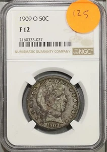 1909 O Barber Half Dollar 50c NGC F 12 Fine #3-027 - Picture 1 of 2