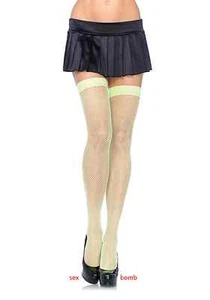 SEXY calze VERDE NEON micro rete Autoreggenti intimo Lingerie Fashion GLAMOUR ! - Imagen 1 de 1