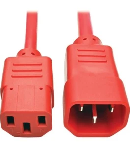 6FT Tripp Lite C13 To C14 PDU Power Cord - Red - Afbeelding 1 van 6