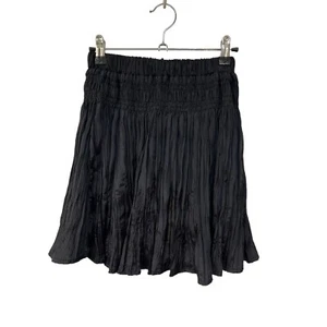 NEW ZARA Kids Black Elastic Smocked Skirt Girls Size 13-14 Years - Picture 1 of 6
