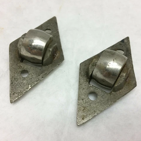 2 Metal Trunk Wheels DIY Project Hardware Nickel Brass Castor Cover