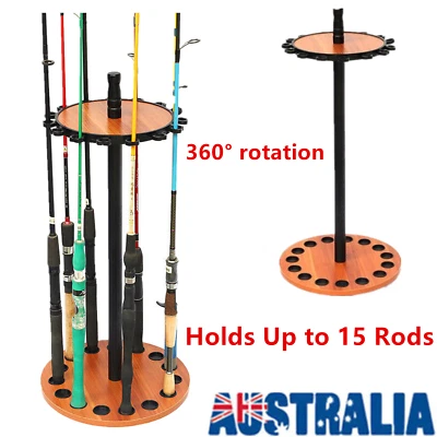 15 Fishing Rod Rack Fishing Rod Holder Storage Organizer Round Reel Combo Stand - image 1 of 4