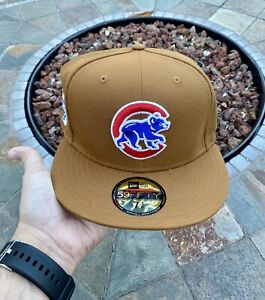 Exclusive New Era Chicago Cubs Fitted Hat MLB Club  Sz 7 3/8 Bourbon and Suede 