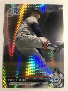 2017 Bowman Chrome WARREN SPAHN - National - Prizm Refractor - A822 - Picture 1 of 2