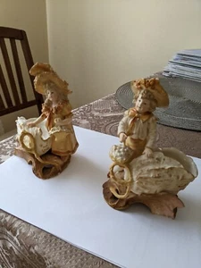 Vintage Wien Teplitz Depose 2 Figurines Made In Austria - Picture 1 of 8