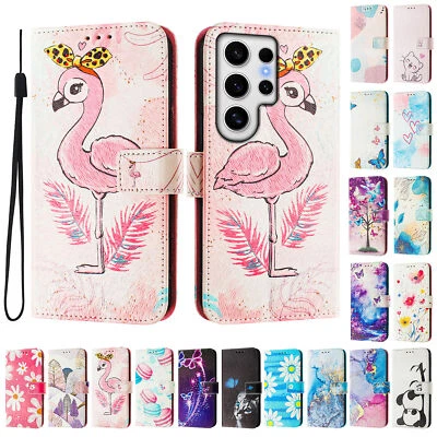 Funda tipo billetera delgada de cuero PU para Samsung Galaxy S24 Ultra S24 S23 S22 cubierta abatible Foto 1 de 4