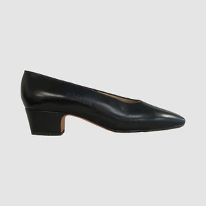 $655 Silvia Fiorentina Women's Black Leather Pump Heel Shoes Size 5 M - Picture 1 of 11