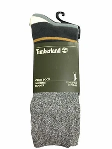Timberland Gray/White 3 Pair Strip Women’s Crew Socks A1GKP-039 - Picture 1 of 8