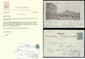 TIROL Oe Lloyd 1903 Jaffa Palestine to Austria  - photo Postcard Certificate - Picture 1 of 4