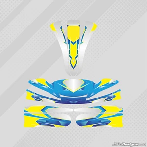 AIRBRUSH YELLOW CUSTOM FULL KART STICKER KIT - KARTING - GO KART - JakeDesigns - Picture 1 of 1