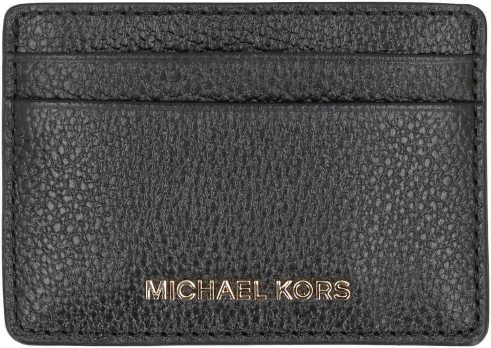 Portacarte Michael Kors Jet Set Travel Nero in Pelle Martellata Originale - Immagine 1 di 1