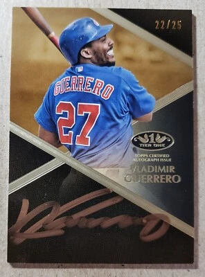 2019 Topps Tier One Vladimir Guerrero Auto /25 Montreal Expos Autograph - Image 1 of 2