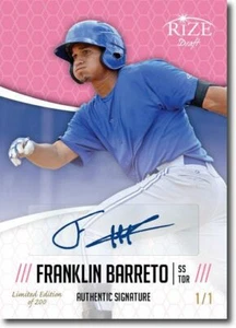 FRANKLIN BARRETO 2014 Rize Rookie Autograph PINK BLANK BACK Auto RC 1/1 - Picture 1 of 2