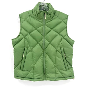 CABELA'S Goose Down Women's Size M Lime Green Full-Zip Quilted Puffer Vest--EUC! - Picture 1 of 7