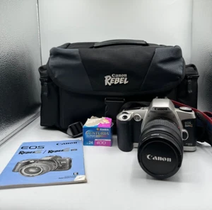 Canon EOS Rebel G 35mm SLR Camera with 25-80mm 0.4/1.3ft Lens w/ Strap Film Bag - Picture 1 of 17