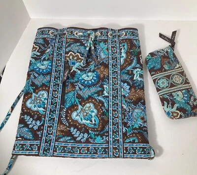 Womens Vera Bradley Java Blue String Cinch Backpack Change Purse 12 x 15" - Image 1 of 4