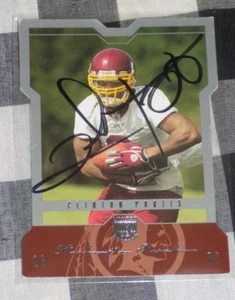 Tarjeta de fútbol americano firmada por Clinton Portis cubierta superior Washington Redskins - Imagen 1 de 1