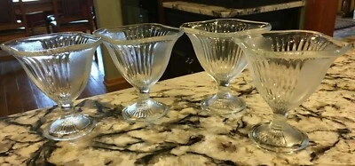 Лот 4 Bormioli Rocco Италия Пьедестал Ножки Блюда Sundae Чаша Мороженое Арт Деко - Изображение 1 из 4