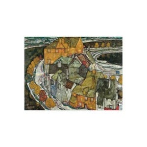 Stampa su Tela su Carta Poster o Quadro Egon Schiele Crescent of Houses II, Isla - Picture 1 of 2