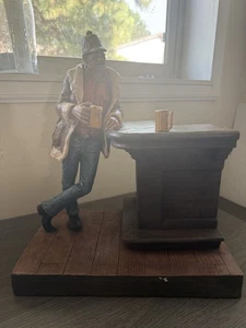 Vtg 1986 Michael Garman Bud Collins Western Statue Retired READ - Picture 1 of 8