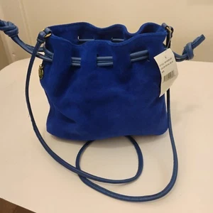 CLARE V. Royal Blue Suede Women's PETIT HENRI Crossbody Shoulder Bag - Picture 1 of 19