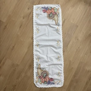 Kreuzstich Erntedank Tischläufer Kommode Schal Herbst Füllhorn 42" L - Bild 1 von 11