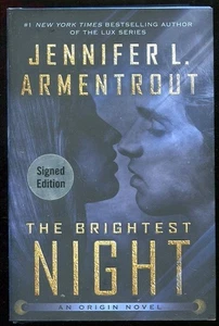 SIGNED Armentrout BRIGHTEST NIGHT Origin Series Book #3 LUX HC/DJ 2020 1st Ed YA - Picture 1 of 1