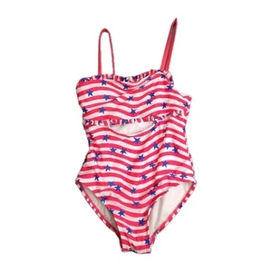 Swimsuit Girls Size 8 July 4 Stars Stripes Dance Patriotic Beach Parade Costume - Picture 1 of 8