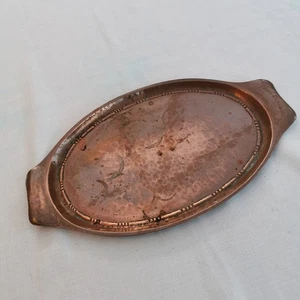 Antique Copper Small French Drinks or Tea Tray Hammered Copper - 44cm X 26cm - Picture 1 of 7
