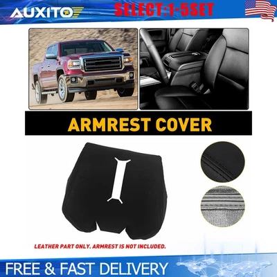 原始设备制造商皮革控制台盖保护套 适合 14-18 GMC Sierra 型号 带桶座 1-5X — 第 1/4 张图片