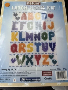 Natura "Learning My A, B, C's" Latch Hook Kit #R053 Alphabet 27x20” New Sealed - Picture 1 of 4
