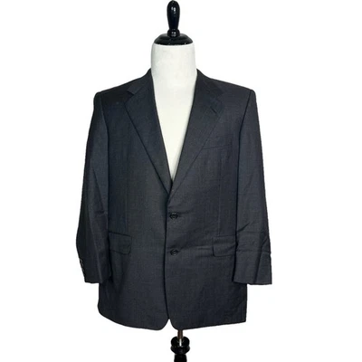 Hickey Freeman Boardroom Wool Two-Button Formal Suit Jacket Dark Gray 41R - Image 1 of 4