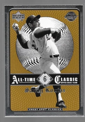 Tarjeta de cubierta superior Sandy Koufax Dodgers 2002 Sweet Spot Classics #6 Foto 1 de 2