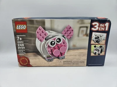 LEGO 40251 Promotional 3 in 1 Mini Piggy Bank NIB 248 Pieces 2017 Box Damaged  - Image 1 of 4