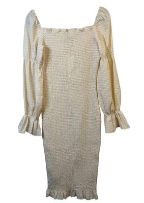 REVOLVE SNDYS Courtney Midi платье в кремовый бежевый имбирь размер средний / 10 новый с Ярлыками - Изображение 1 из 4