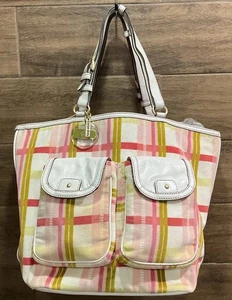 Juicy Couture Y2k rosa grün Schottenkaro Velours Baby Wickeltasche Beuteltasche 18x12x10" - Bild 1 von 12