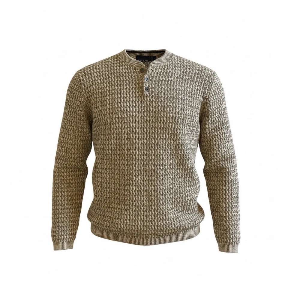 Suéter Bill Blass Para Hombres XL Tejido Cuello Redondo Pullover 3 Botones - De Colección Foto 1 de 4